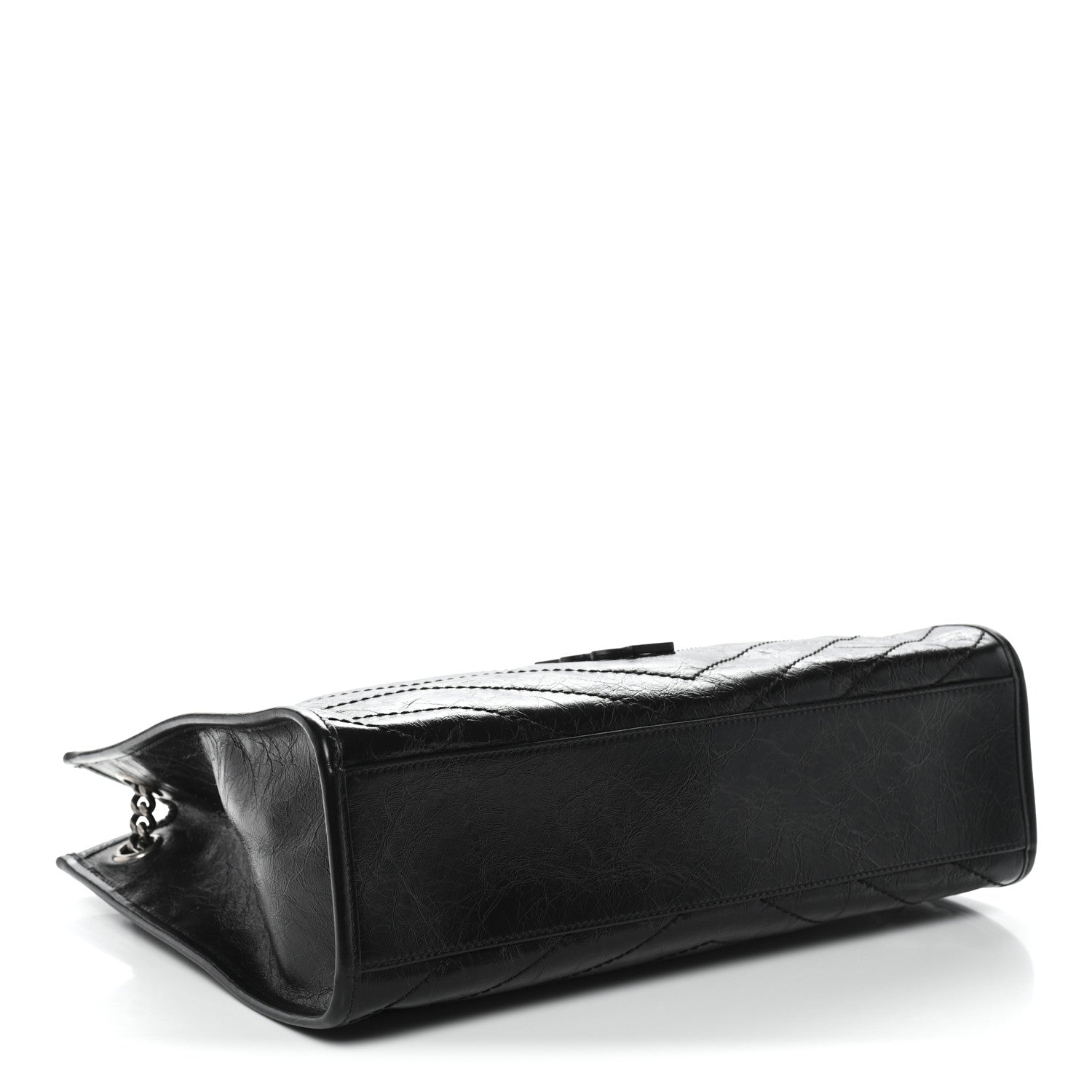 Saint Laurent Crinkled Calfskin Matelasse Monogram Medium Niki Shopper Tote Black 5 of 11