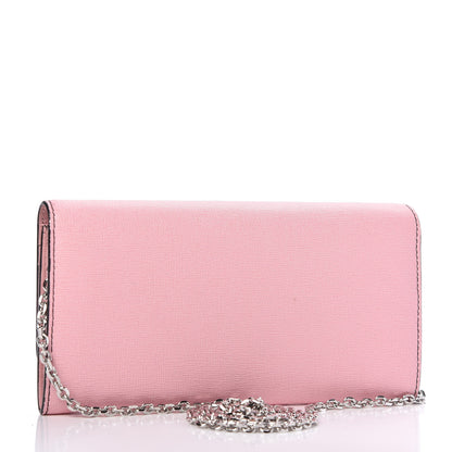 Fendi Vitello Elite Century Hypnoteyes Studded Continental Wallet On Chain Bubblegum Multicolor 3 of 9