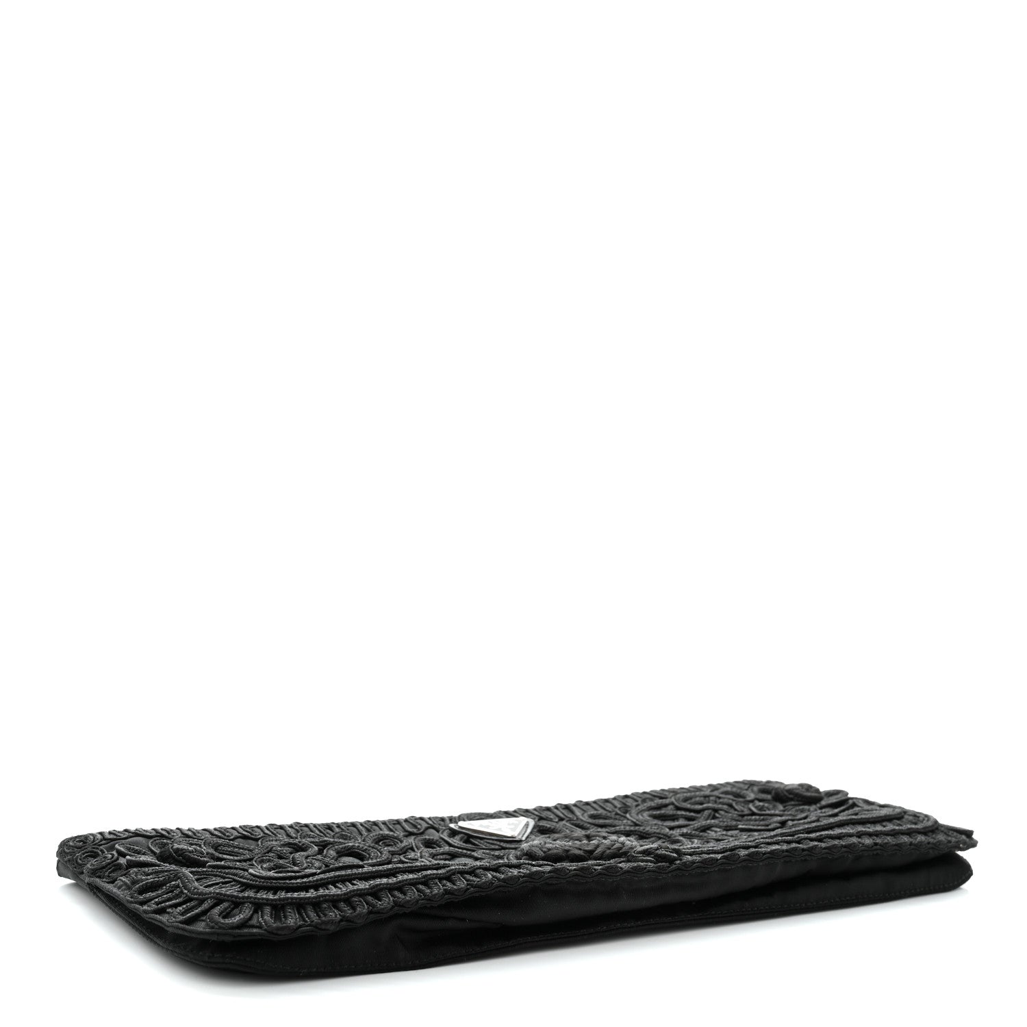 Prada Passamaneria Embroidered Clutch Black 4 of 7