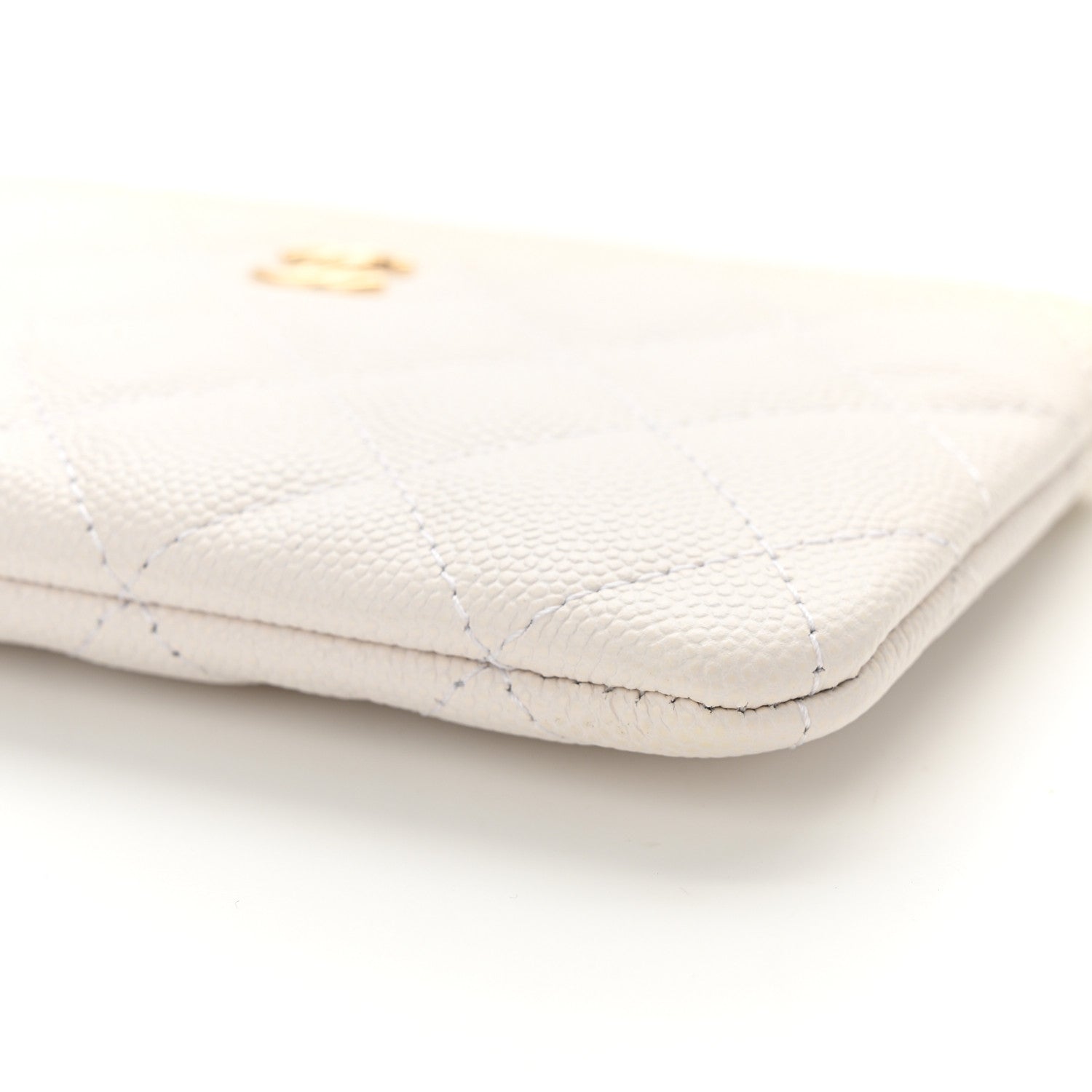 Chanel Caviar Quilted Small Cosmetic Case White 9 of 12