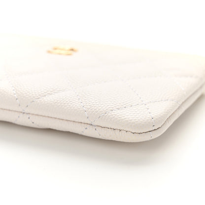 Chanel Caviar Quilted Small Cosmetic Case White 9 of 12