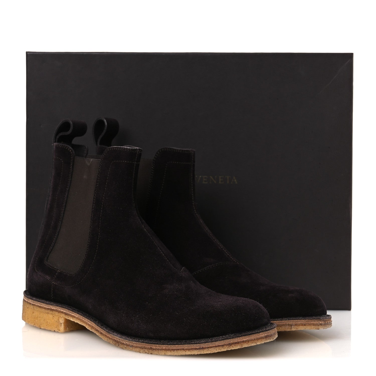 Bottega Veneta Suede Calfskin Rubber Sole Chelsea Boots 41 Espresso 13 of 13