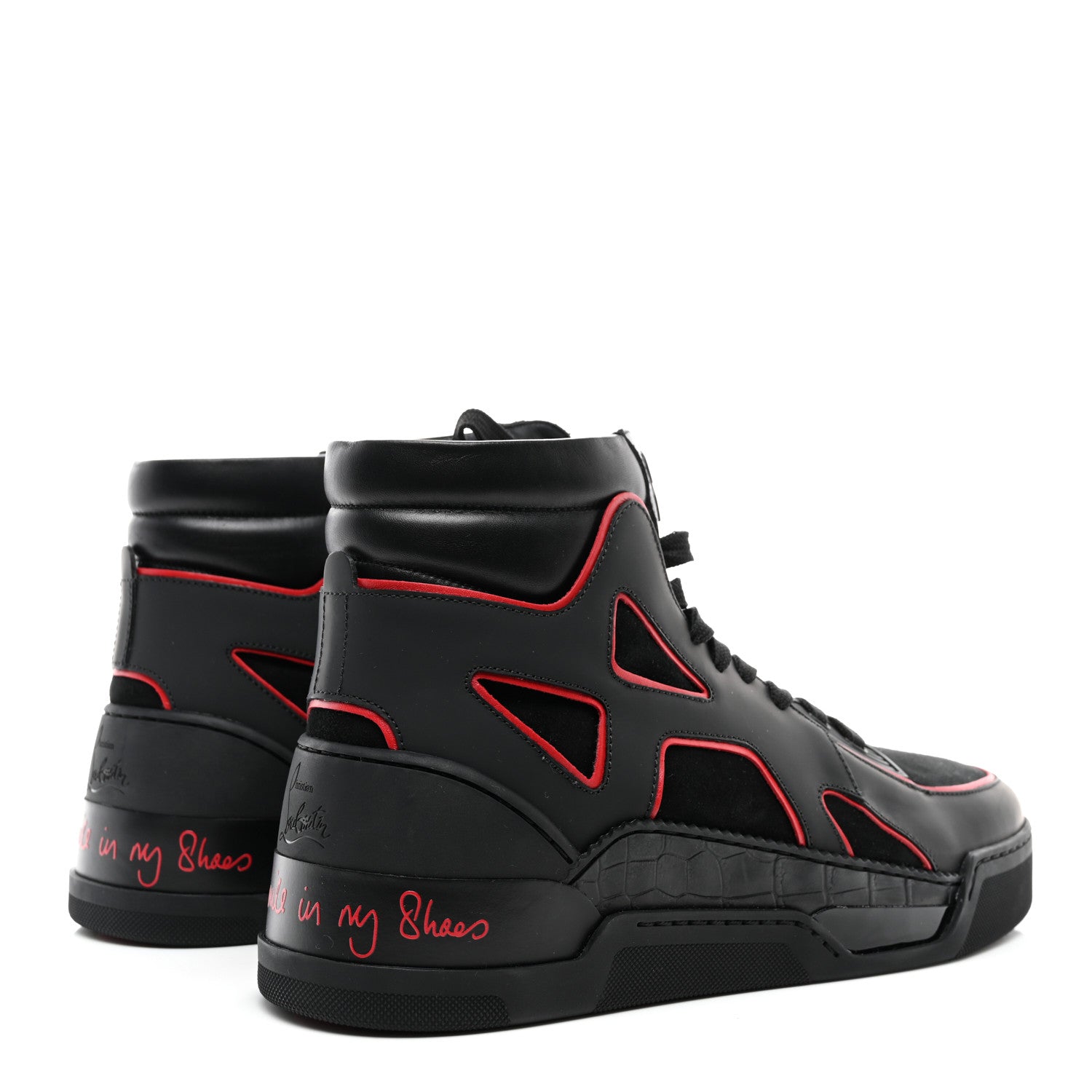 Christian Louboutin Calfskin Mens Flat Sneakers 43 Loubi Black 4 of 10