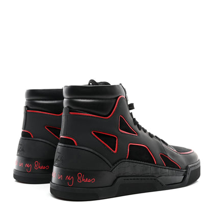 Christian Louboutin Calfskin Mens Flat Sneakers 43 Loubi Black 4 of 10