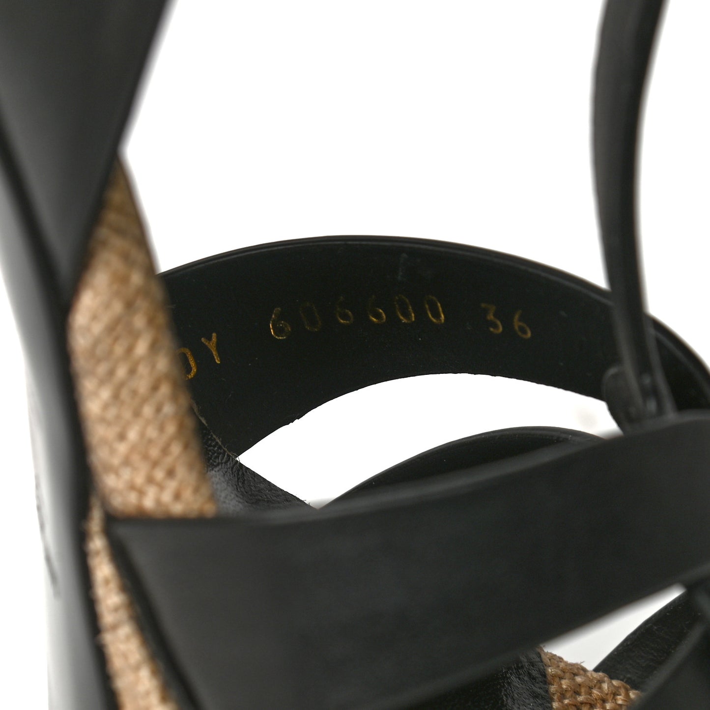 Calfskin Canvas Tribute 75 Platform Sandals 36 Black