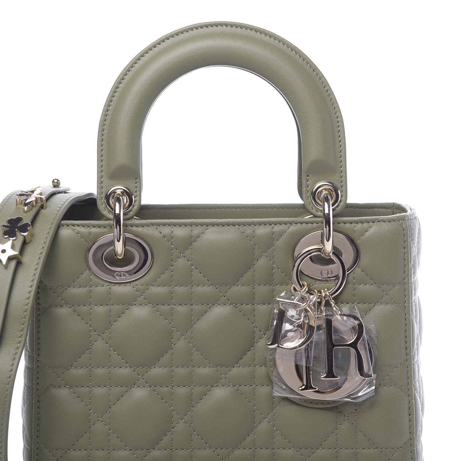 Christian Dior Lambskin Cannage Small My ABCDior Lady Dior Army