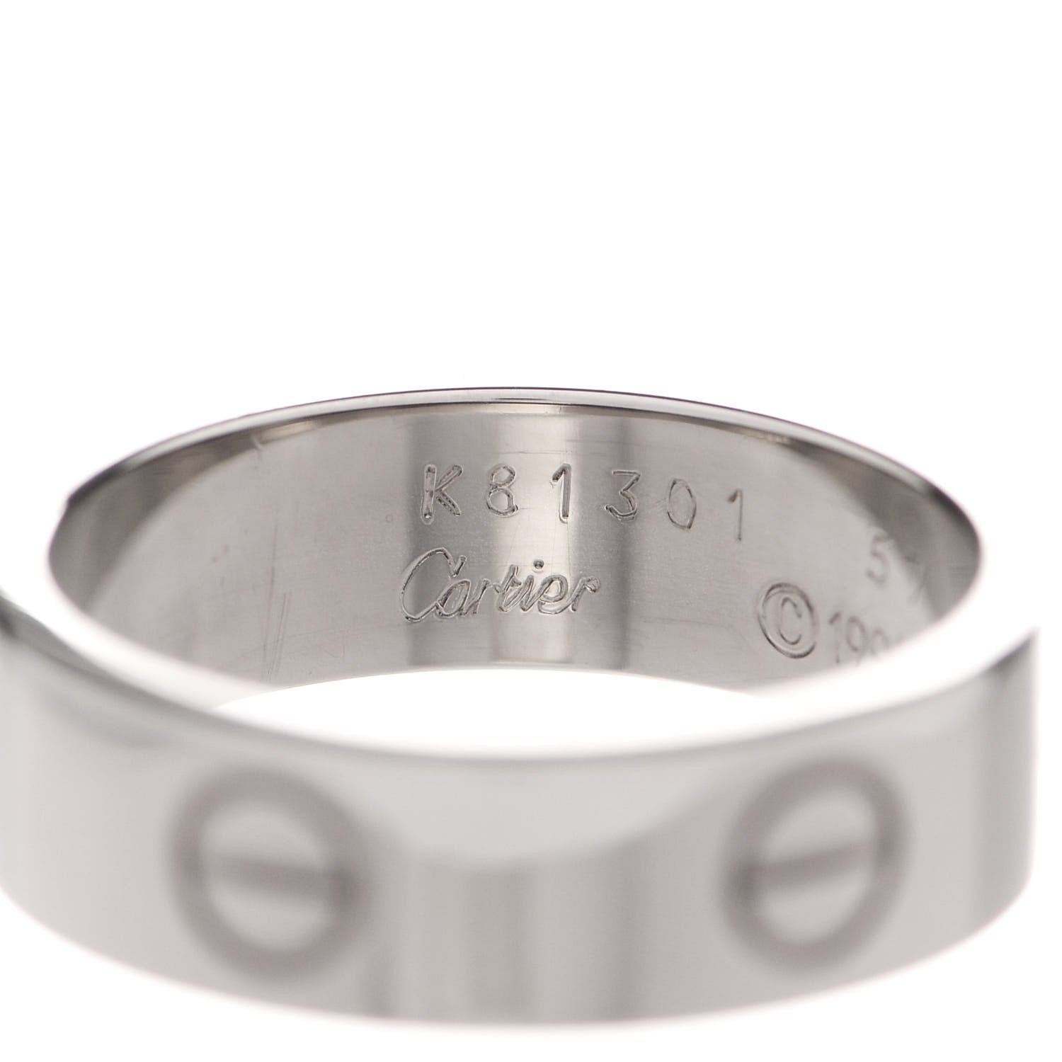 Cartier 18K White Gold 6mm LOVE Ring 57 8 4 of 5