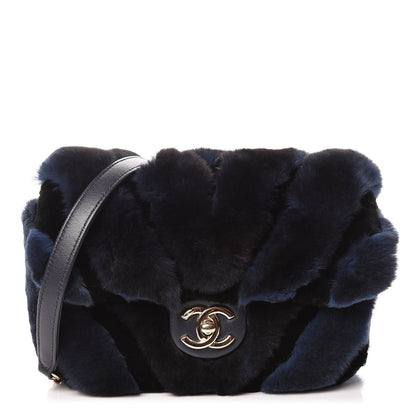 Chanel Orylag Lambskin Chevron Mini Rectangular Flap Blue 1 of 10