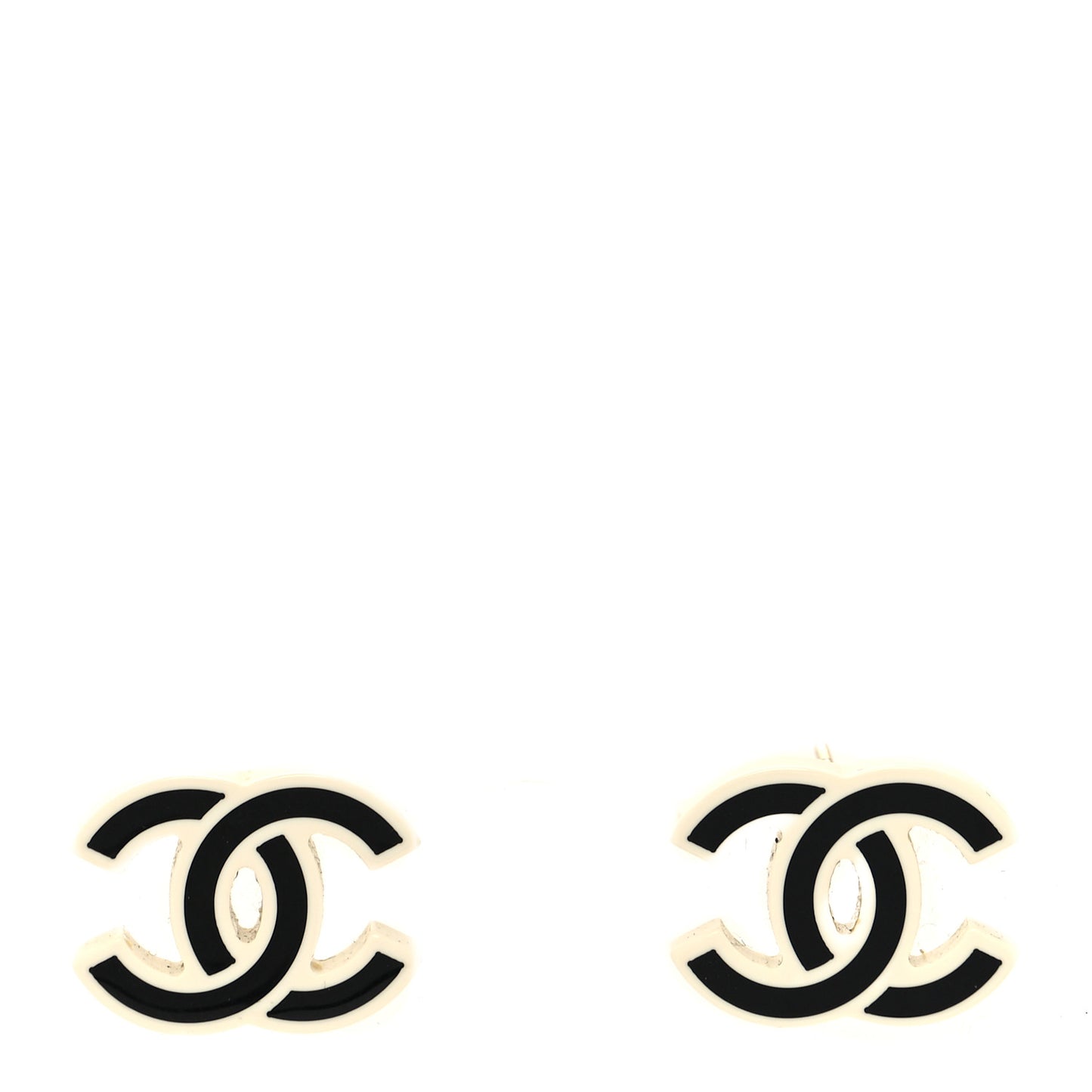 Resin CC Earrings Black White