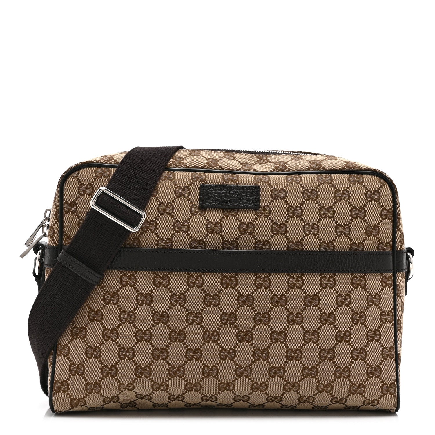 Gucci Monogram Dollar Calfskin Large Camera Case Beige Ebony Testa di Moro Marrone Scuro 1 of 11