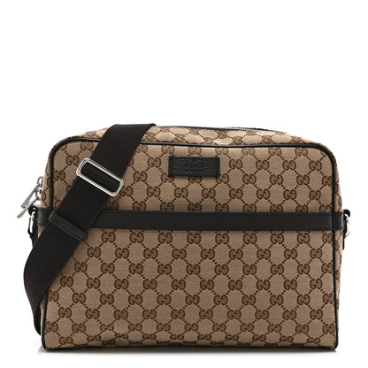 Gucci Monogram Dollar Calfskin Large Camera Case Beige Ebony Testa di Moro Marrone Scuro 1 of 11