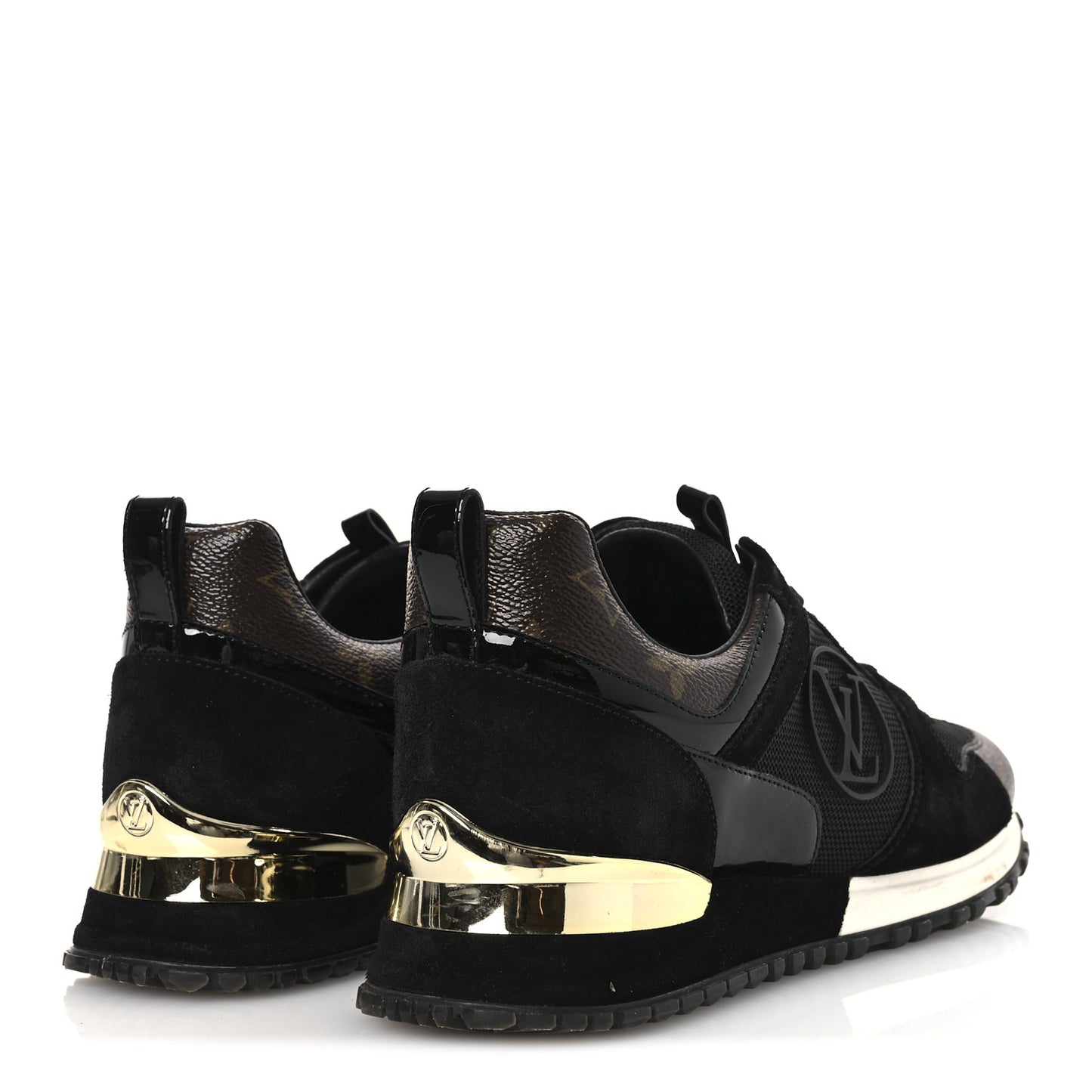 Suede Monogram Run Away Sneakers 38.5 Black