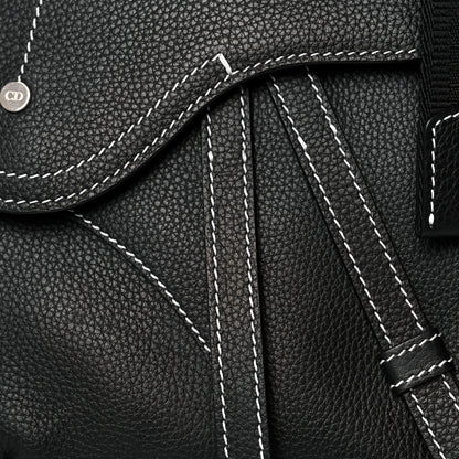 Christian Dior X KAWS Grained Calfskin Saddle Pouch Black 7 of 9
