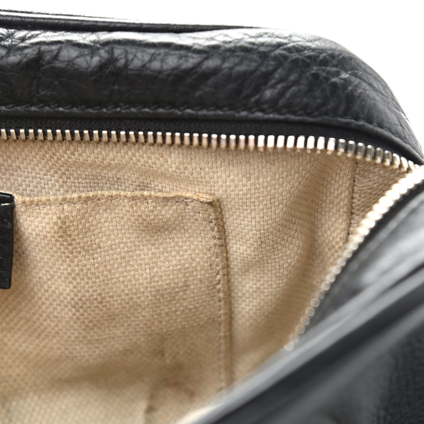 Pebbled Calfskin Small Soho Disco Bag Black