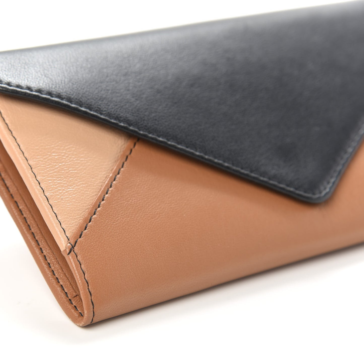 Calfskin Patchwork Wallet Black Nude