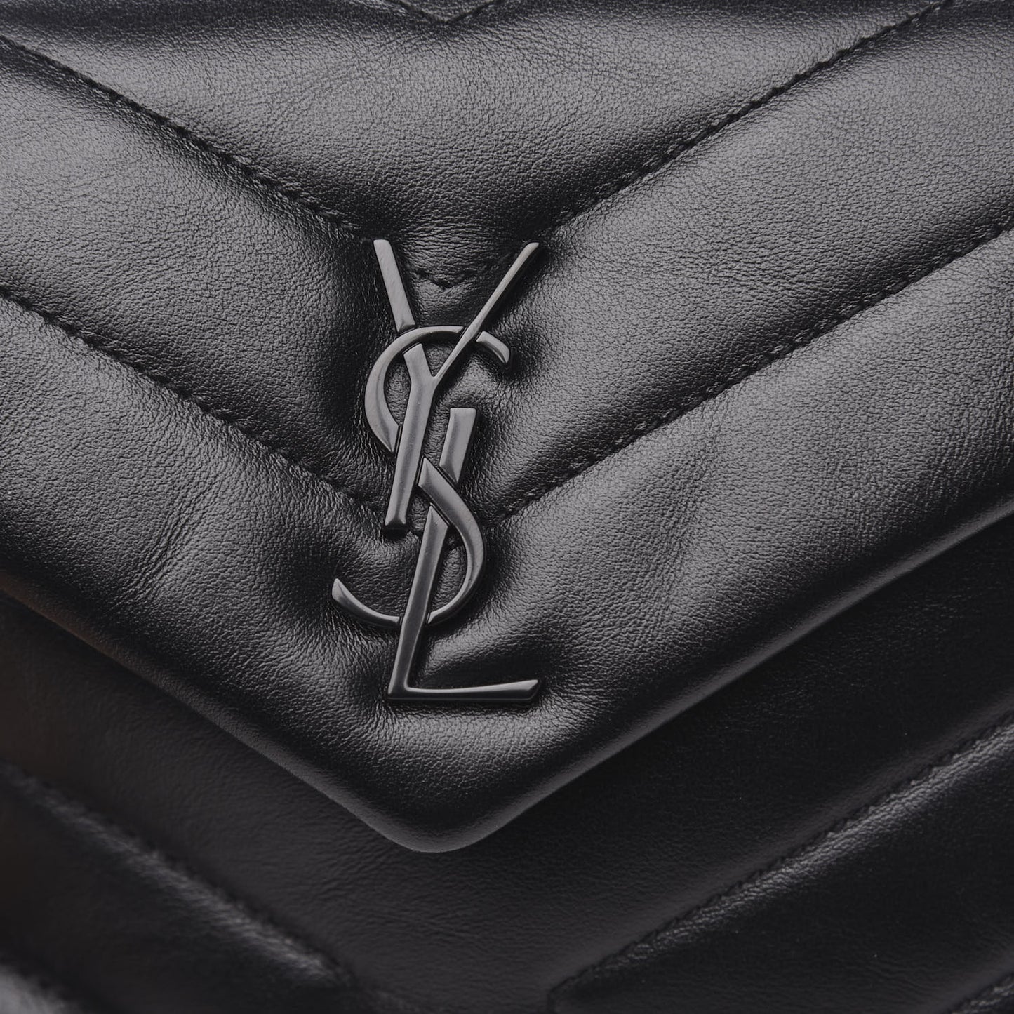Calfskin Y Quilted Monogram Toy Loulou Crossbody Bag Black