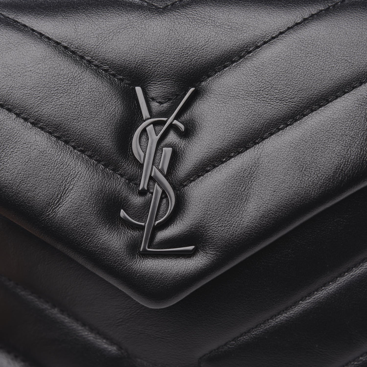 Saint Laurent Calfskin Y Quilted Monogram Toy Loulou Crossbody Bag Black 10 of 10