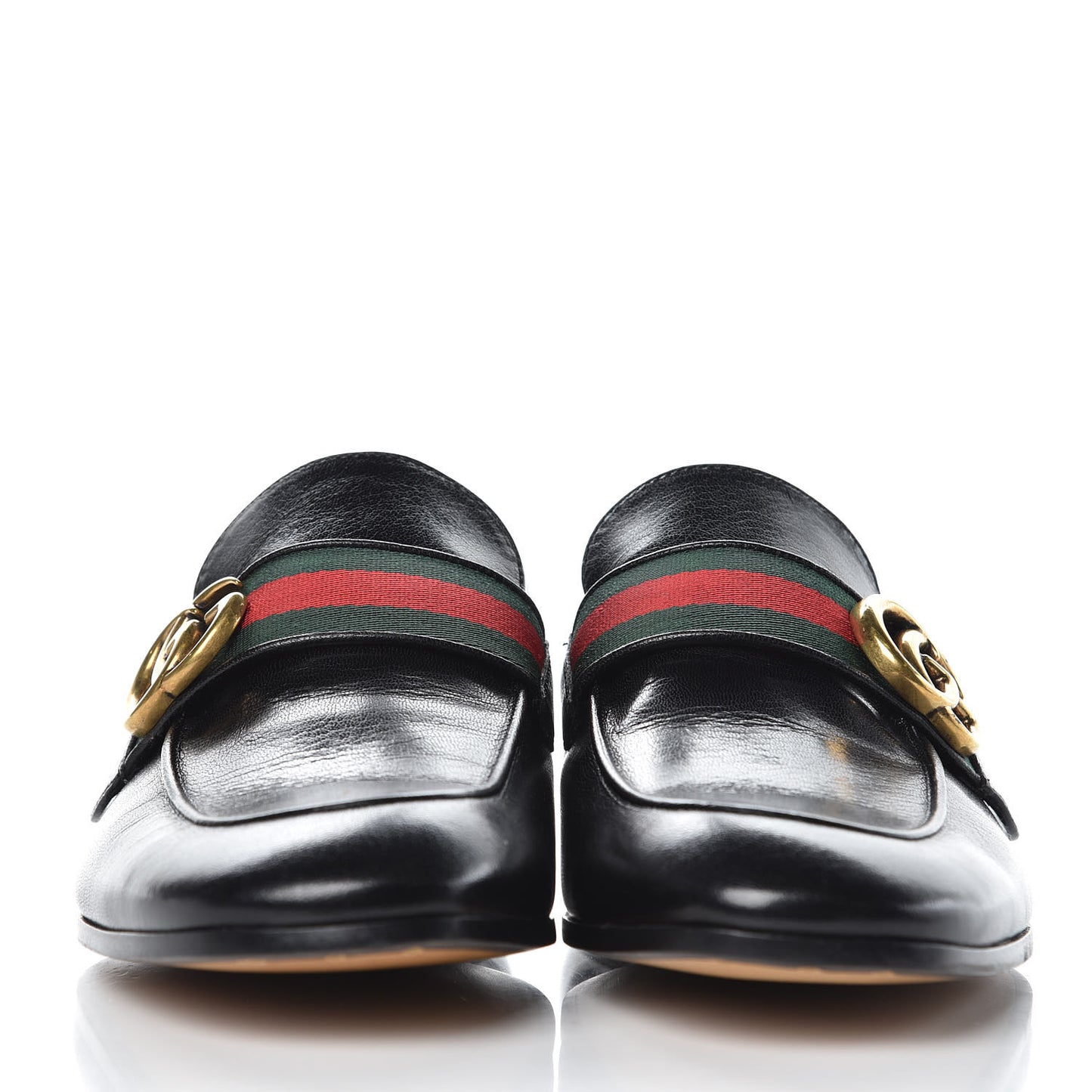 Goatskin Web Mens GG Loafers 6 Black