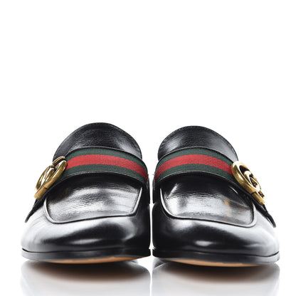 Gucci Goatskin Web Mens GG Loafers 6 Black 3 of 9