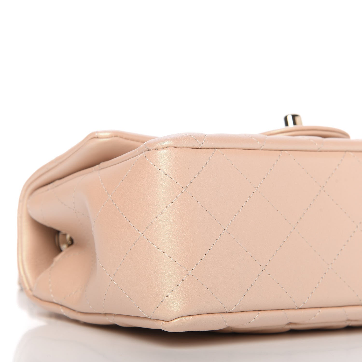 Chanel Iridescent Calfskin Quilted Mini Rectangular Flap Beige 6 of 10