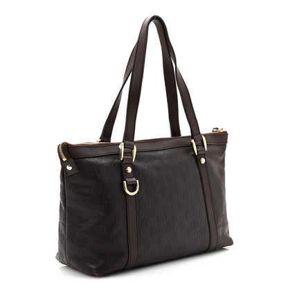 Gucci Guccissima Medium Abbey Tote Dark Brown 3 of 10