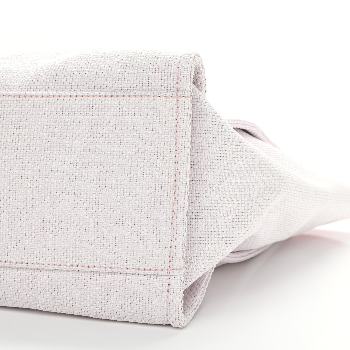 Woven Straw Raffia Medium Deauville Tote Pink