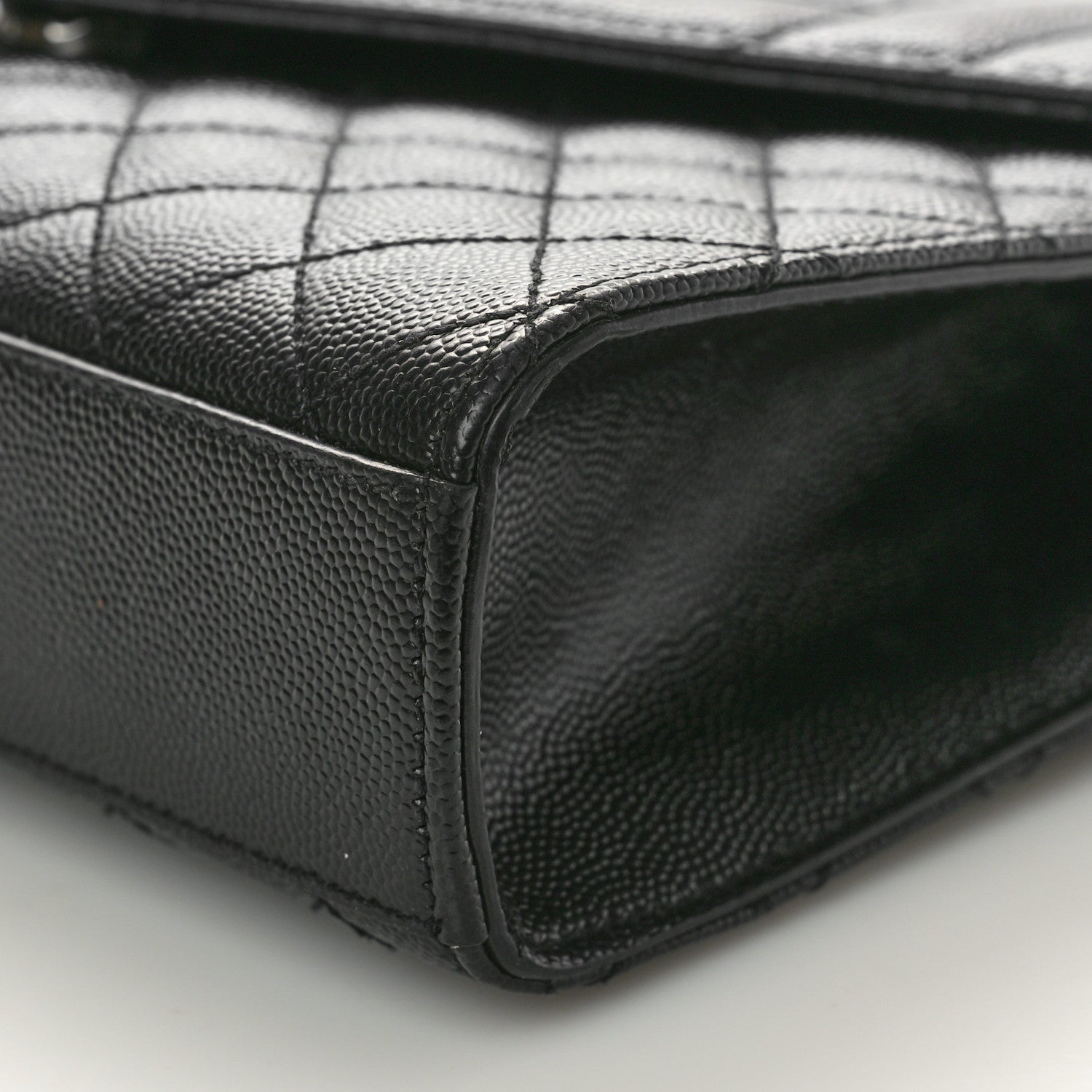 Saint Laurent Grain De Poudre Textured Mixed Matelasse Triquilt Medium Monogram Monochrome Satchel Black 9 of 10