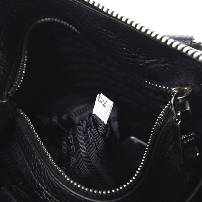Prada Vitello Daino Double Handle Satchel Black 8 of 11