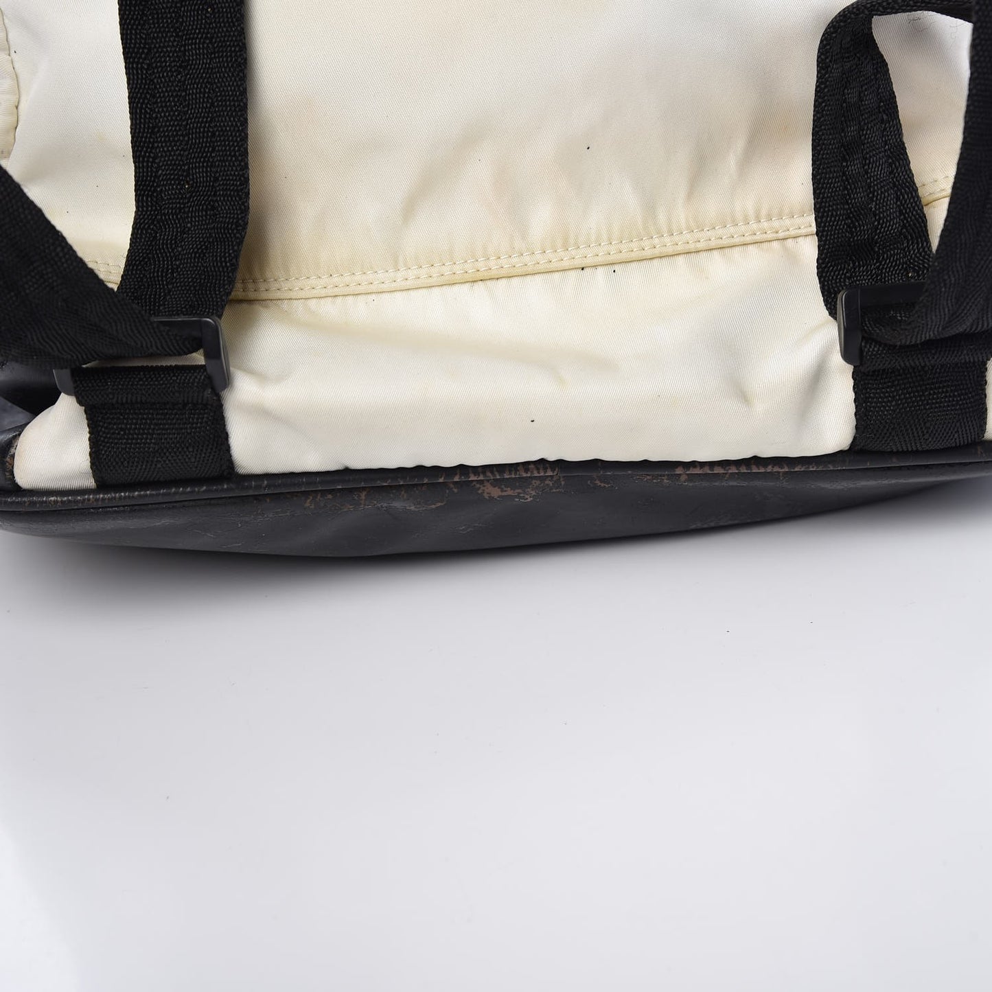 Nylon Calfskin CC Backpack White Gray