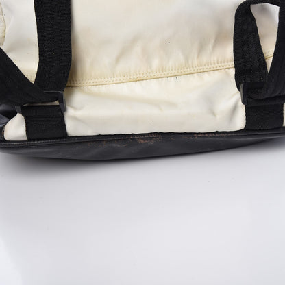 Chanel Nylon Calfskin CC Backpack White Gray 27 of 30