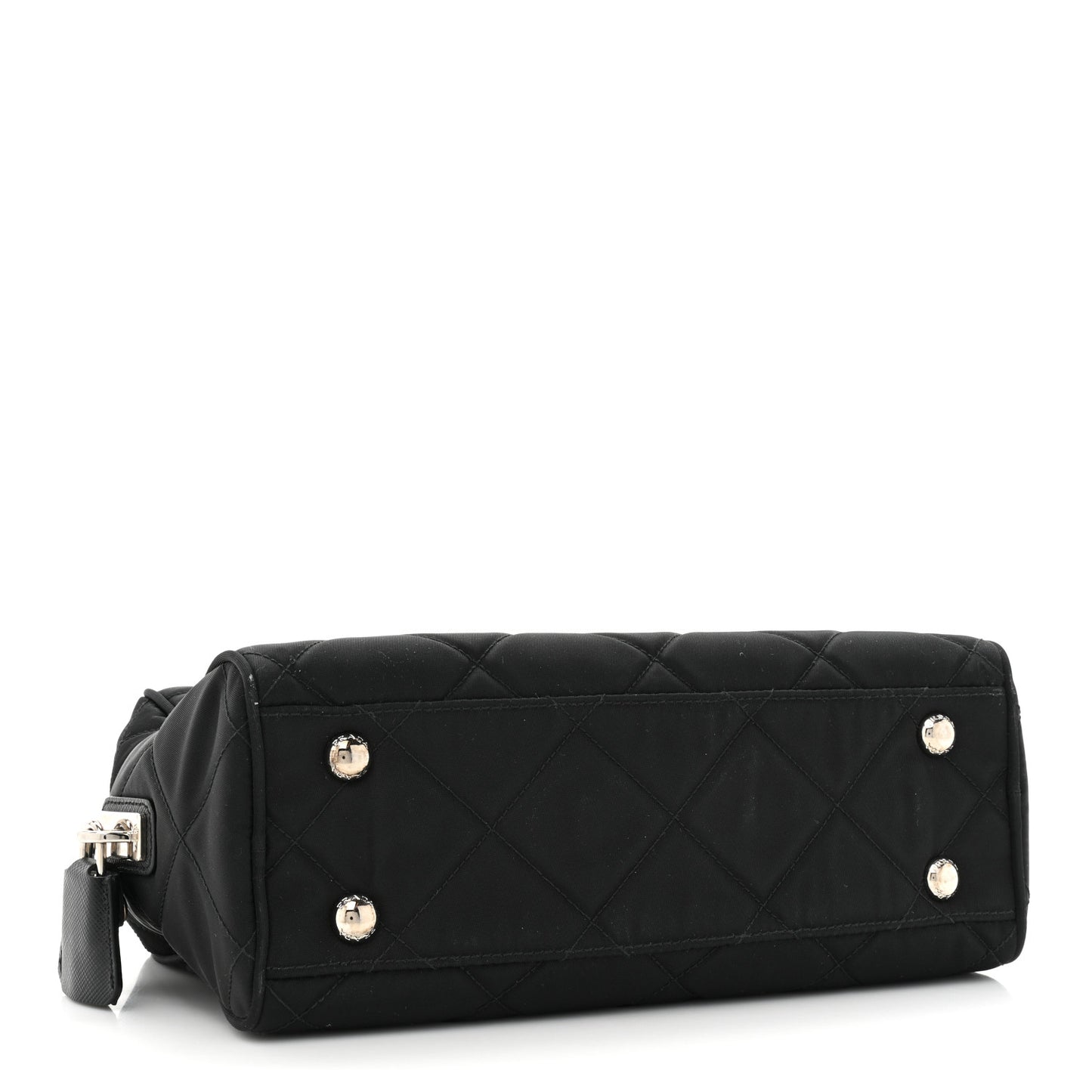 Nylon Tessuto Impuntu Quilted Shoulder Bag Black