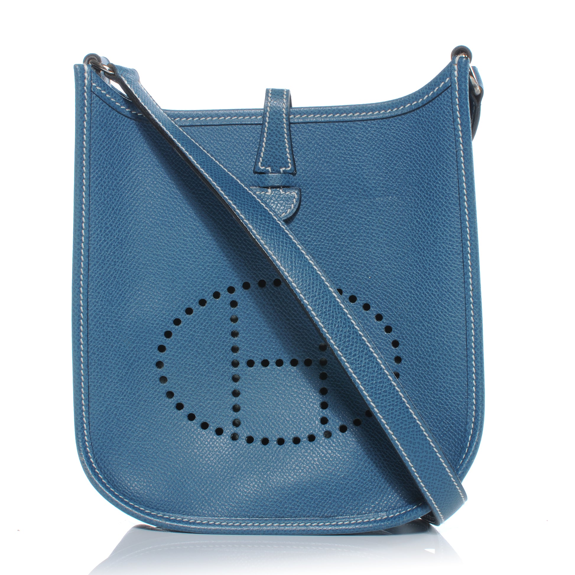 Hermes Veau Epsom Evelyne TPM Blue Jean 1 of 7