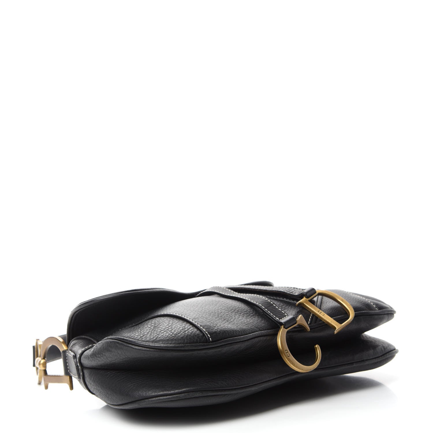 Christian Dior Calfskin Double Saddle Bag Black 4 of 14