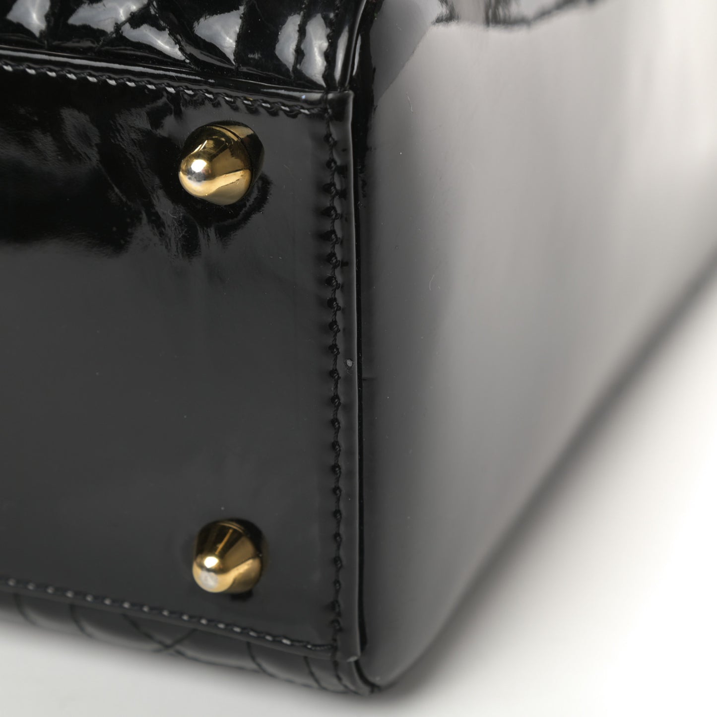Patent Cannage Large Lady Dior Black