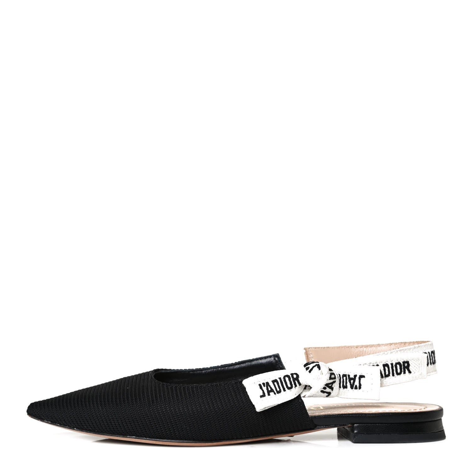 Christian Dior Technical Canvas Ribbon J'Adior Slingback Ballet Flats 36 Black 1 of 11