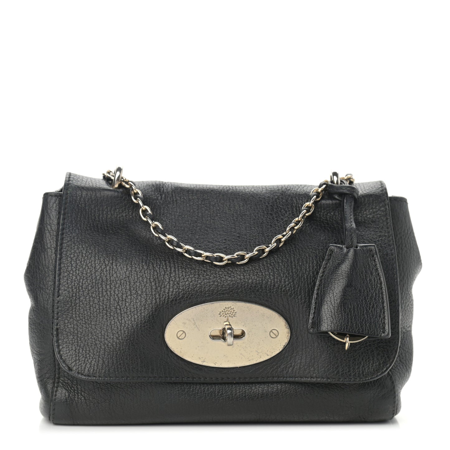 Glossy Goatskin Small Lily Flap Black