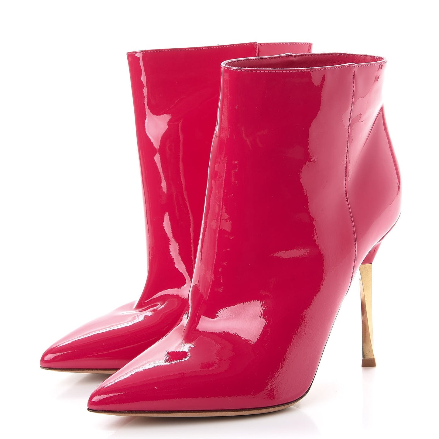 Patent Twist Heel 105mm Ankle Boots 38.5 Bouganville