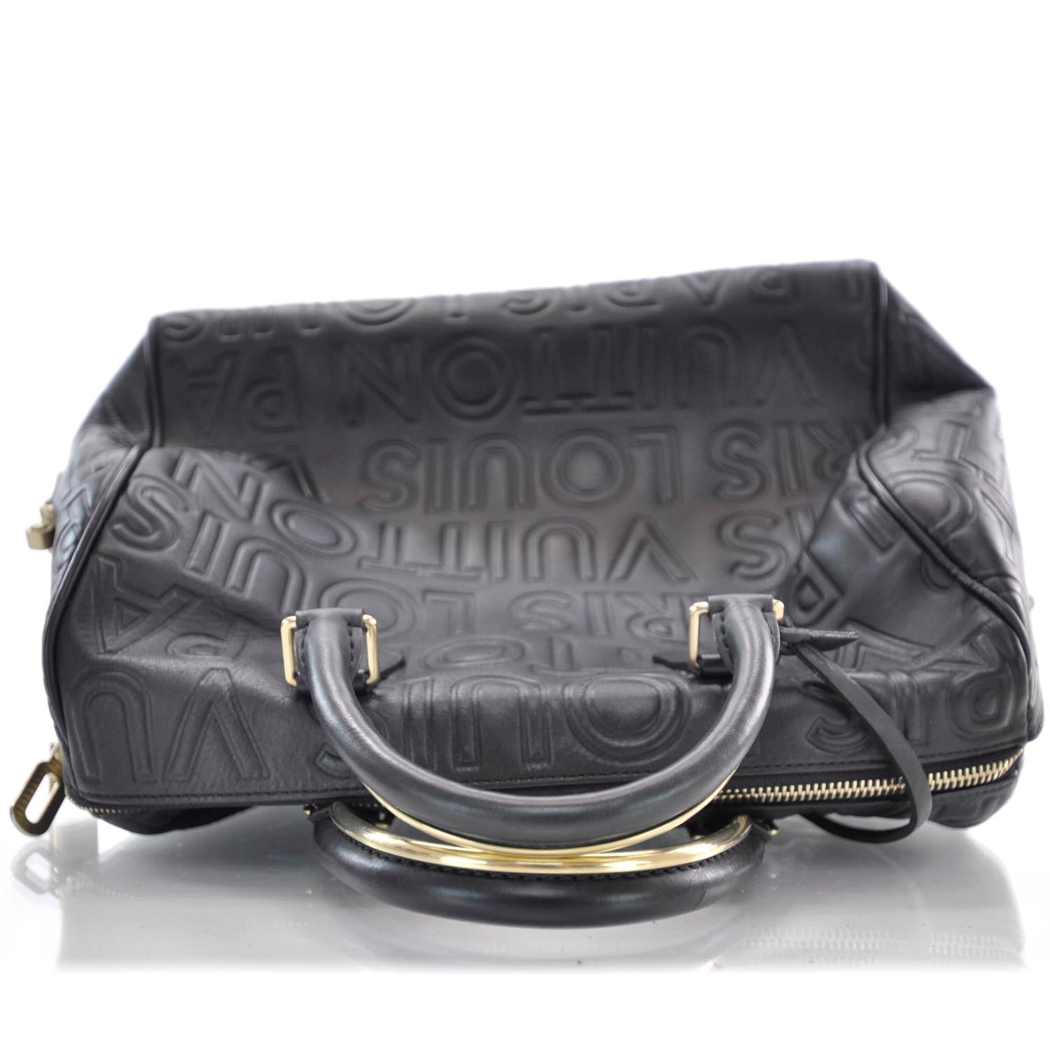 Louis Vuitton Calfskin Embossed Speedy Cube 30 Black 5 of 9