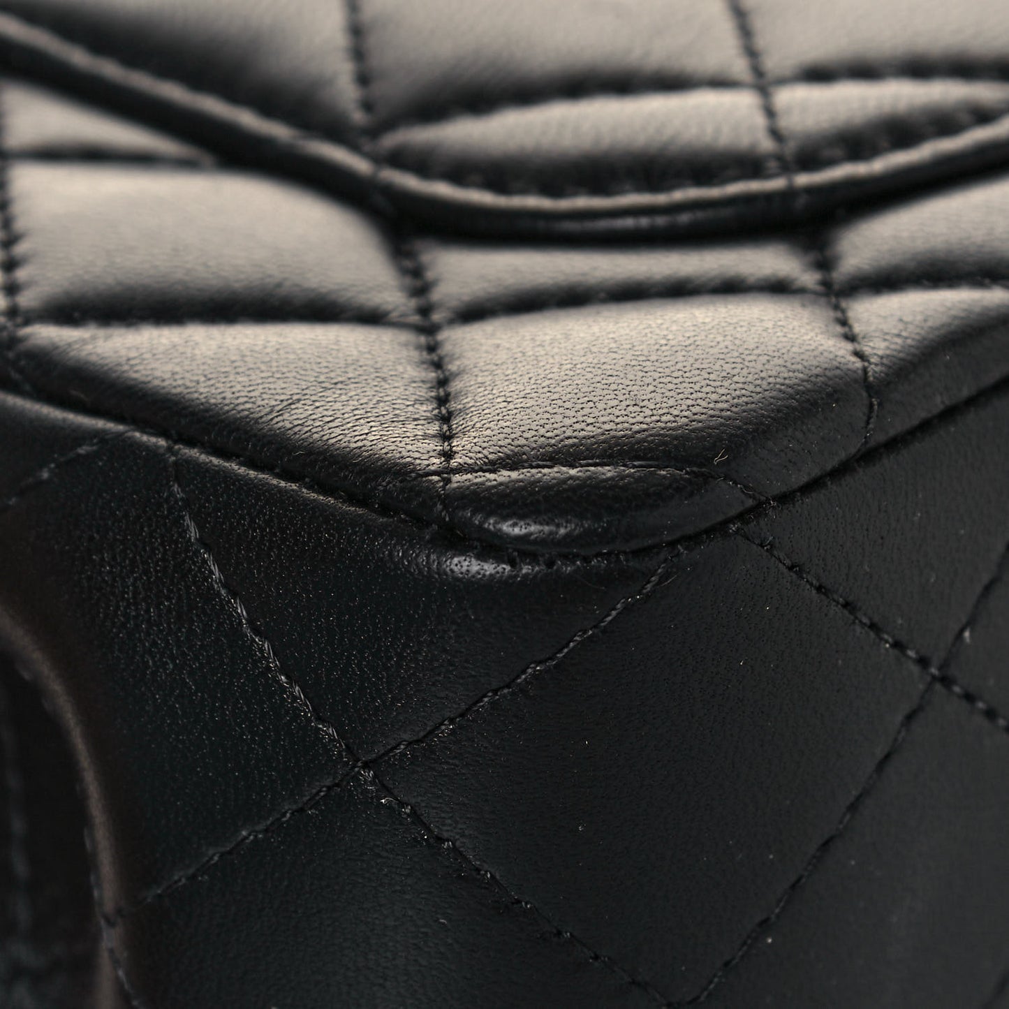 Lambskin Quilted Mini Top Handle Rectangular Flap Black