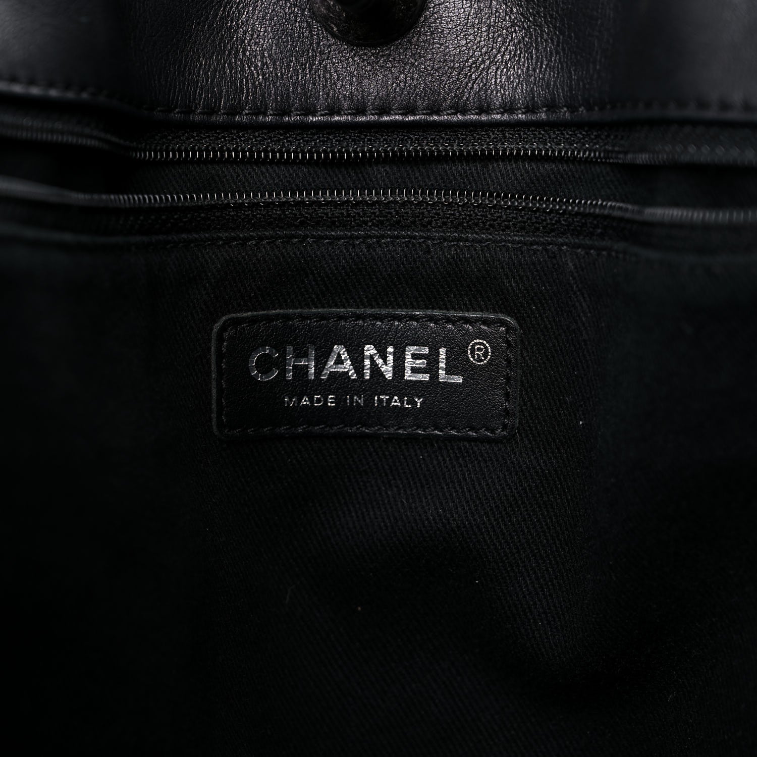 Chanel Sheepskin Quilted Chain Handle Large Shopping Tote Black 7 of 24