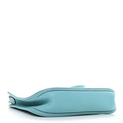 Hermes Taurillon Clemence Evelyne TPM Bleu Atoll 3 of 8