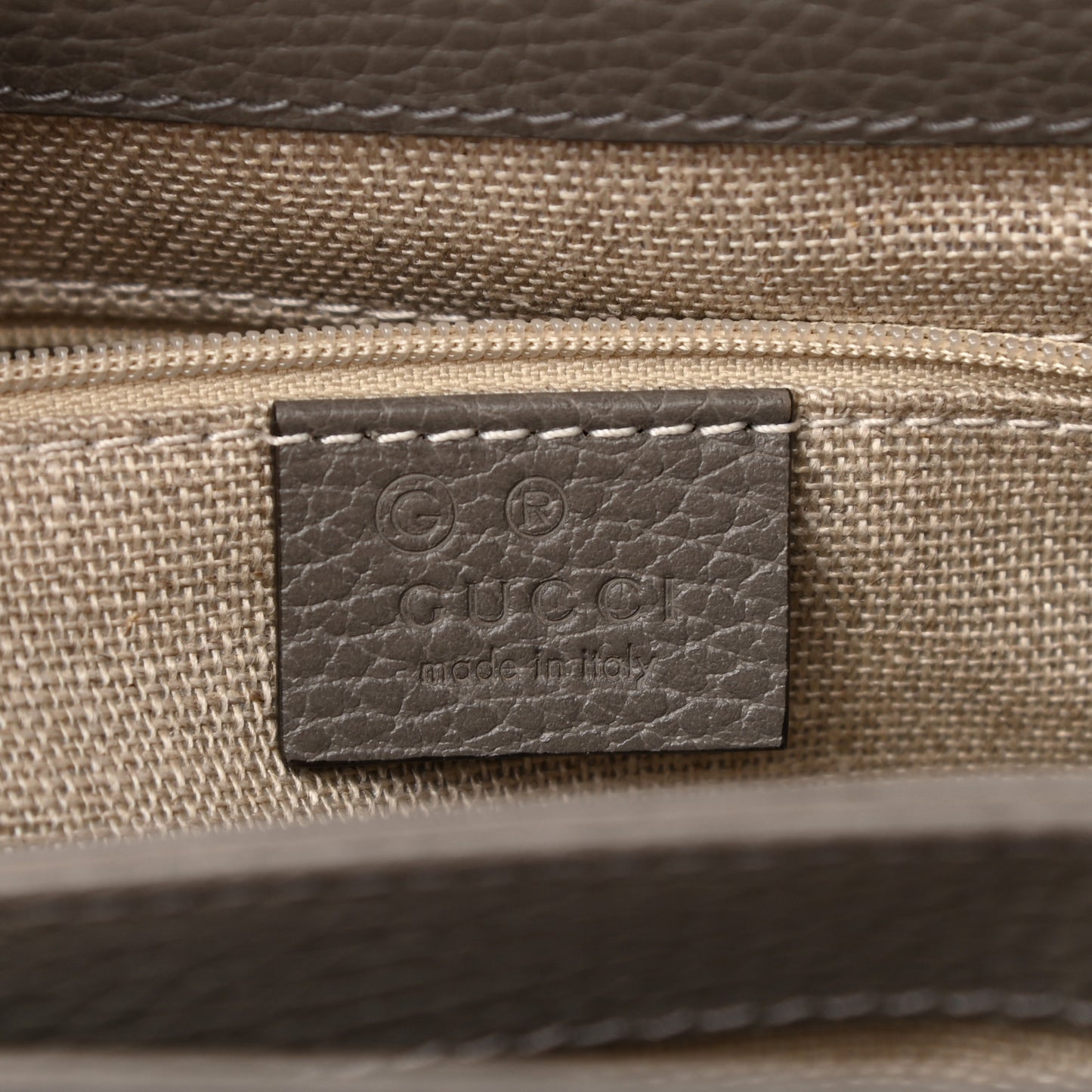 Dollar Calfskin Interlocking G Top Handle Shoulder Bag Loess