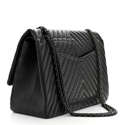Chanel Aged Calfskin Chevron Quilted 2.55 Reissue 227 Flap So Black 3 of 13