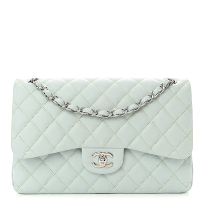 Chanel Caviar Quilted Jumbo Double Flap Light Blue 1 of 11