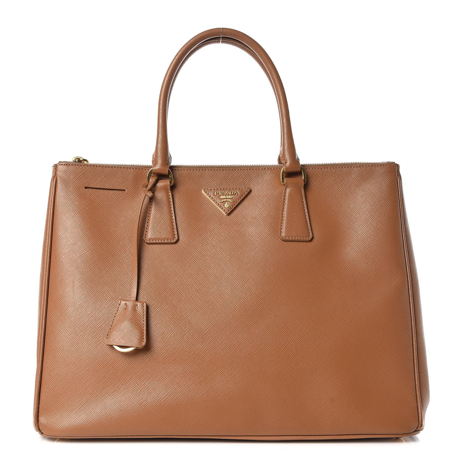 Prada Saffiano Large Galleria Double Zip Tote Caramel 1 of 21