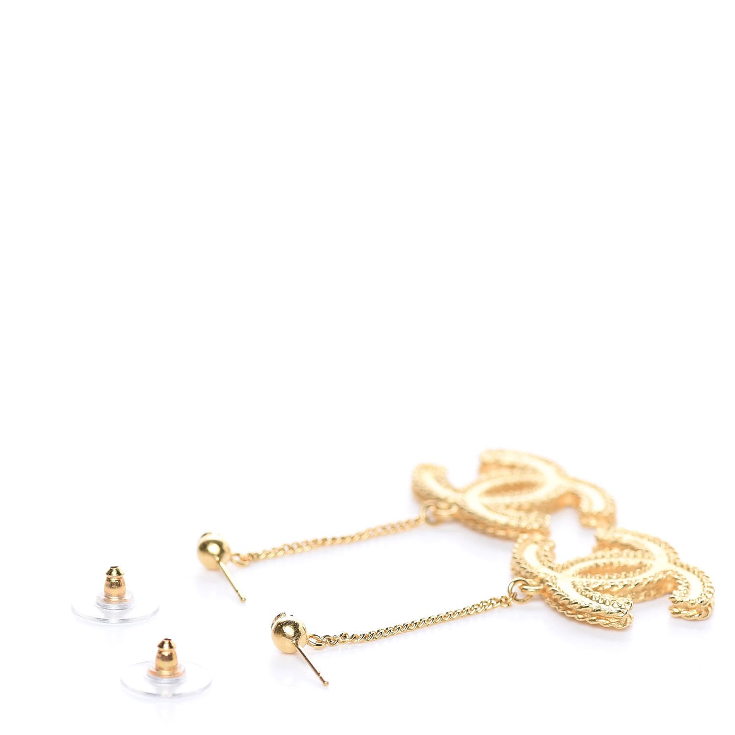 CC Drop Earrings Matte Gold