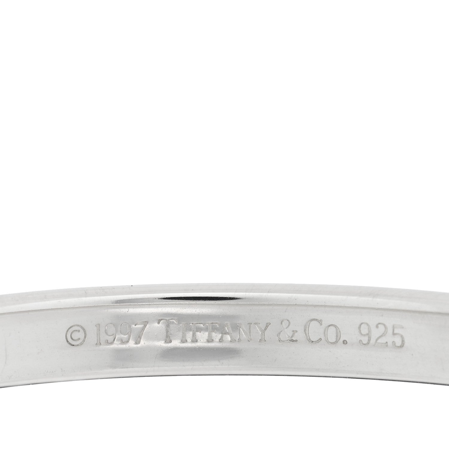 Tiffany Sterling Silver Narrow 1837 Bangle Bracelet 3 of 3