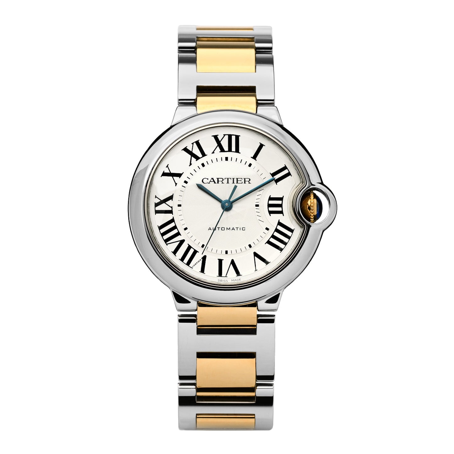 Stainless Steel 18K Yellow Gold 36mm Ballon Bleu De Cartier Automatic Watch