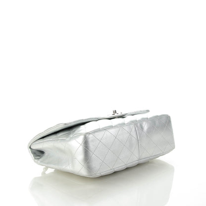 Chanel Metallic Lambskin Quilted Jumbo Single Flap Silver 4 of 7