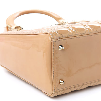 Christian Dior Patent Cannage Medium Lady Dior Beige 9 of 11